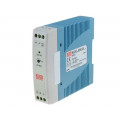 MDR-20-12; Power supply: switched-mode; 20W; 12VDC; 1.67A; 85÷264VAC; 190g; MEAN WELL