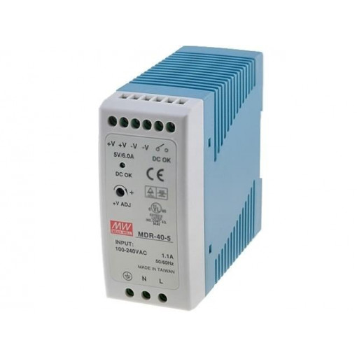 MDR-40-5; Power supply: switched-mode; 30W; 5VDC; 5÷6VDC; 6A; 85÷264VAC; 300g; MEAN WELL