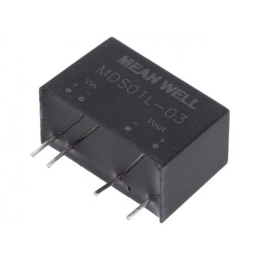 MDS01L-03; Converter: DC/DC; 1W; Uin: 4.5÷5.5V; 3.3VDC; Iout: 303mA; SIP7; 4.2g; MEAN WELL
