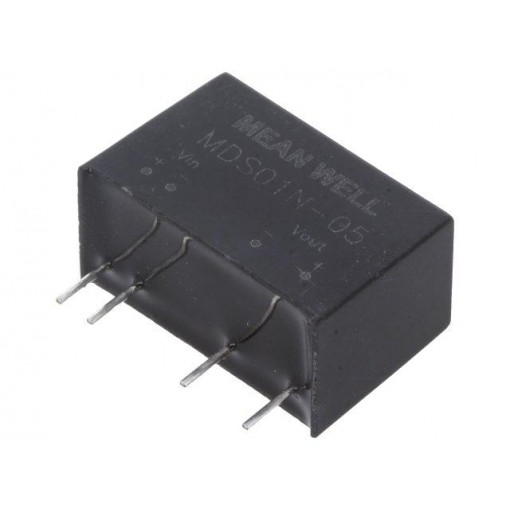 MDS01N-05; Converter: DC/DC; 1W; Uin: 21.6÷26.4V; 5VDC; Iout: 200mA; SIP7; 4.2g; MEAN WELL