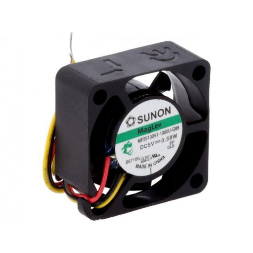 MF25100V1-1000U-G99; Fan: DC; axial; 5VDC; 25x25x10mm; 5.92m3/h; 23dBA; Vapo; Out: F type; SUNON