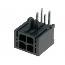 MF30-DHP1-04; Socket; wire-board; male; MF30; 3mm; PIN: 4; THT; PCB snap; 5A; tinned; AMPHENOL