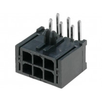 MF30-DHP1-06; Socket; wire-board; male; MF30; 3mm; PIN: 6; THT; PCB snap; 5A; tinned; AMPHENOL