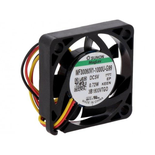 MF30060V1-1000U-G99; Fan: DC; axial; 5VDC; 30x30x6mm; 8.28m3/h; 23.6dBA; Vapo; Out: F type; SUNON