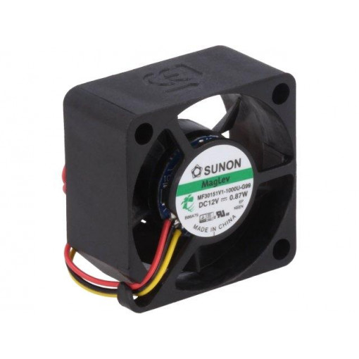 MF30151V1-1000U-G99; Fan: DC; axial; 12VDC; 30x30x15mm; 10.14m3/h; 27dBA; Vapo; 9500rpm; SUNON