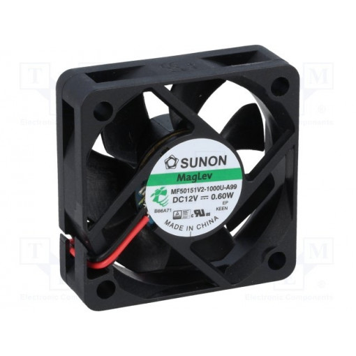 MF50151V2-1000U-A99; Fan: DC; axial; 12VDC; 50x50x15mm; 21.97m3/h; 29dBA; Vapo; Len: 300mm; SUNON