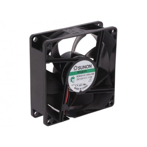 MF80251V2-1000U-A99; Fan: DC; axial; 12VDC; 80x80x25mm; 62.53m3/h; 30dBA; Vapo; 2900rpm; SUNON