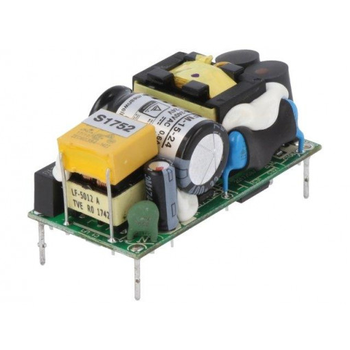 MFM-15-24; Power supply: switched-mode; open; 15W; 49x23.8x23mm; 24VDC; 630mA; MEAN WELL