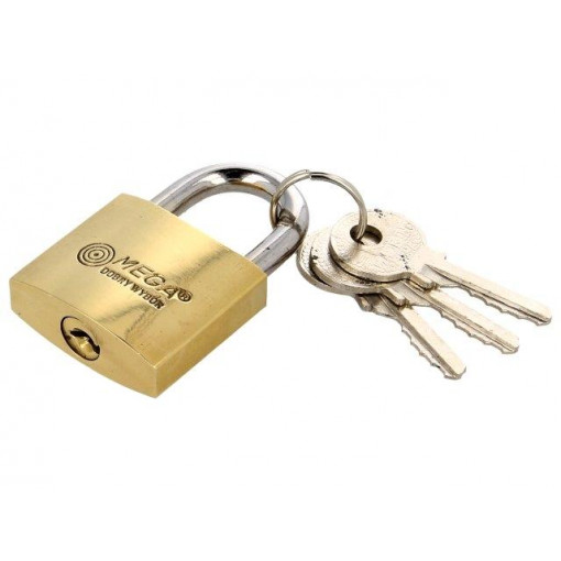 24232; Padlock; hardened shackle; Kind: shackle; Equipment: 3 keys; 32mm; MEGA 24232; Padlock; hardened shackle; Kind: shackle; Equipment: 3 keys; 32mm; MEGA