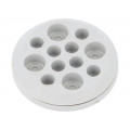 MGD12 IP54 RAL 7035; Multigate grommet; light grey; Holes no: 12; -40÷100°C; IP54; TRELLEBORG