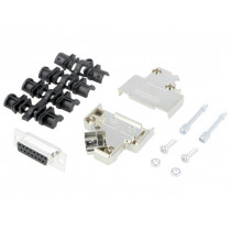 MHD45PK15-DB15SK; D-Sub; PIN: 15; plug; female; angled 45°; soldering; for cable; MH CONNECTORS