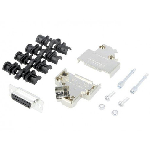 MHD45PK15-DB15SK; D-Sub; PIN: 15; plug; female; angled 45°; soldering; for cable; MH CONNECTORS