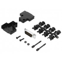 MHD45PPK15DB15PK; D-Sub; PIN: 15; plug; male; angled 45°; soldering; for cable; MH CONNECTORS