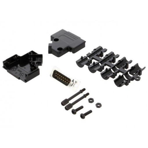 MHD45PPK9-DB9P-K; D-Sub; PIN: 9; plug; male; angled 45°; soldering; for cable; MH CONNECTORS