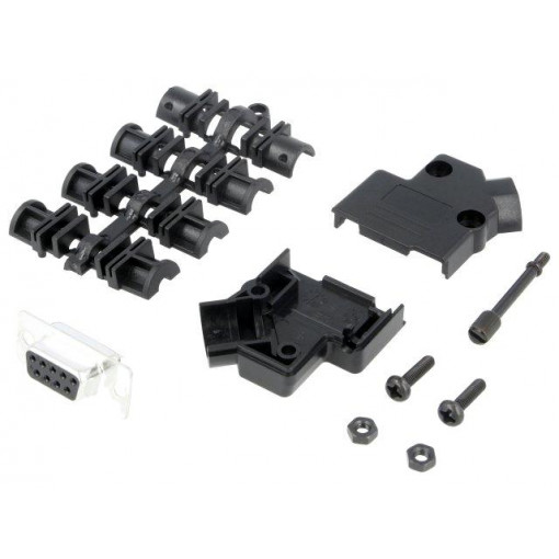 MHD45PPK9-DB9S-K; D-Sub; PIN: 9; plug; female; angled 45°; soldering; for cable; MH CONNECTORS