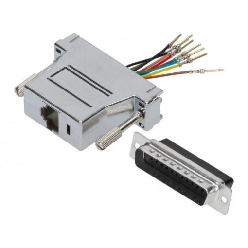MHDA25-PMJ8-M-K-RC; Transition: adapter; RJ45 socket,D-Sub 25pin male; MH CONNECTORS