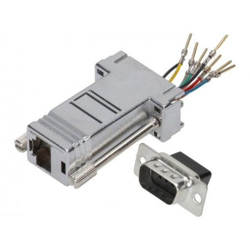 MHDA9-PMJ8-M-K-RC; Transition: adapter; RJ45 socket,D-Sub 9pin male; MH CONNECTORS