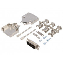 6355-0005-02; D-Sub; PIN: 15; plug; male; straight; soldering; for cable; black; ENCITECH 6355-0005-02; D-Sub; PIN: 15; plug; male; straight; soldering; for cable; black; ENCITECH
