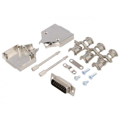 6355-0005-02; D-Sub; PIN: 15; plug; male; straight; soldering; for cable; black; ENCITECH 6355-0005-02; D-Sub; PIN: 15; plug; male; straight; soldering; for cable; black; ENCITECH