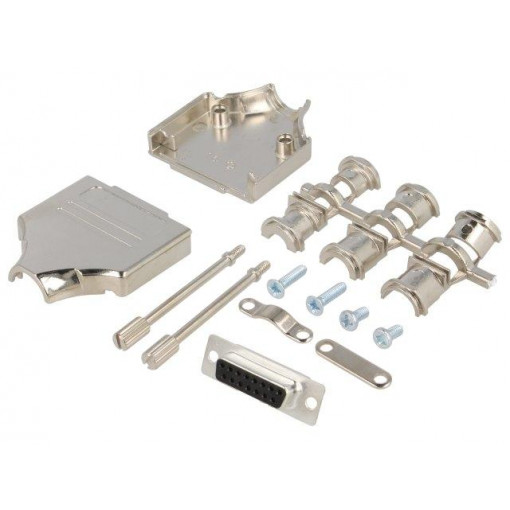 6355-0005-12; D-Sub; PIN: 15; plug; female; straight; soldering; for cable; black; ENCITECH 6355-0005-12; D-Sub; PIN: 15; plug; female; straight; soldering; for cable; black; ENCITECH