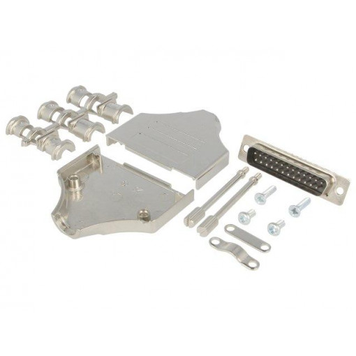 6355-0005-03; D-Sub; PIN: 25; plug; male; straight; soldering; for cable; black; ENCITECH 6355-0005-03; D-Sub; PIN: 25; plug; male; straight; soldering; for cable; black; ENCITECH