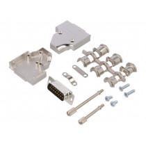 6355-0007-02; D-Sub; PIN: 15; plug; male; angled; soldering; for cable; black; ENCITECH 6355-0007-02; D-Sub; PIN: 15; plug; male; angled; soldering; for cable; black; ENCITECH