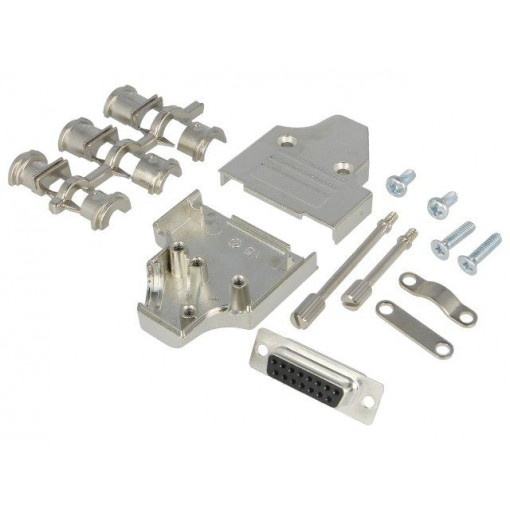6355-0007-12; D-Sub; PIN: 15; plug; female; angled; soldering; for cable; black; ENCITECH 6355-0007-12; D-Sub; PIN: 15; plug; female; angled; soldering; for cable; black; ENCITECH