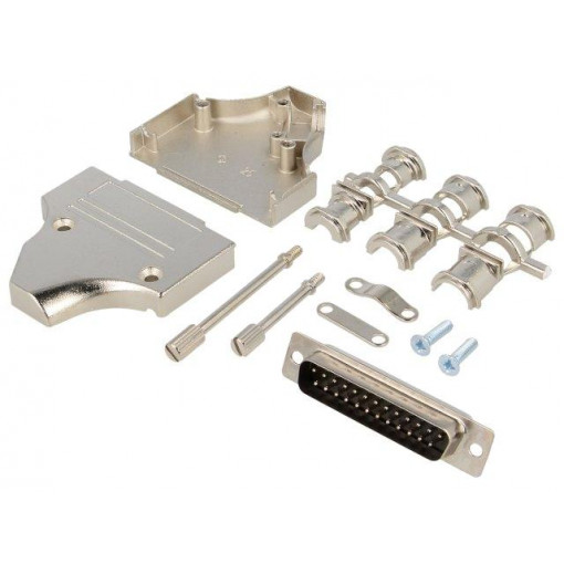 6355-0007-03; D-Sub; PIN: 25; plug; male; angled; soldering; for cable; black; ENCITECH 6355-0007-03; D-Sub; PIN: 25; plug; male; angled; soldering; for cable; black; ENCITECH
