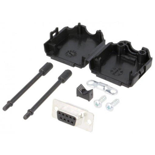 MHDPPK9-DB9S-K; D-Sub; PIN: 9; plug; female; straight; soldering; for cable; MH CONNECTORS