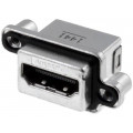 MHDR-A111-30; Connector: HDMI; socket; PIN: 19; gold-plated; angled 90°; THT; IP67; AMPHENOL
