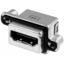MHDR-A111-30; Connector: HDMI; socket; PIN: 19; gold-plated; angled 90°; THT; IP67; AMPHENOL
