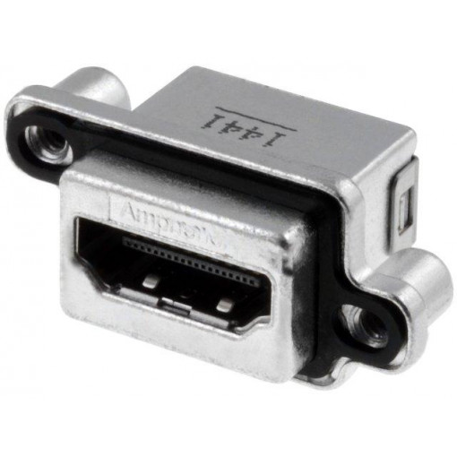 MHDR-A111-30; Connector: HDMI; socket; PIN: 19; gold-plated; angled 90°; THT; IP67; AMPHENOL