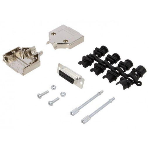 MHDTPK15-DB15S-K; D-Sub; PIN: 15; plug; female; straight; soldering; for cable; MH CONNECTORS