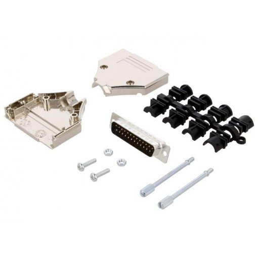 MHDTPK25-DB25P-K; D-Sub; PIN: 25; plug; male; straight; soldering; for cable; MH CONNECTORS