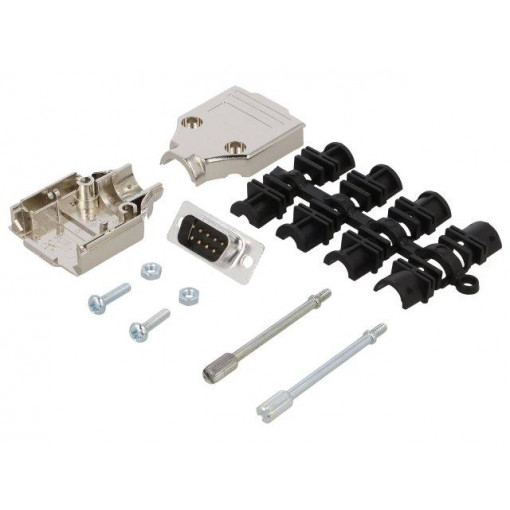 MHDTPK9-DB9P-K; D-Sub; PIN: 9; plug; male; straight; soldering; for cable; MH CONNECTORS