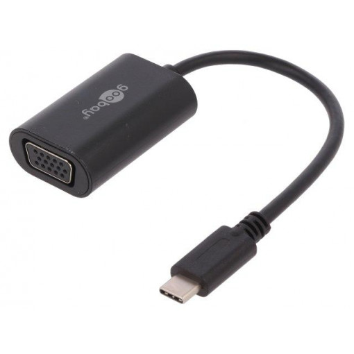 38531; Adapter MHL; USB 3.0; D-Sub 15pin HD socket,USB C plug; 0.2m; Goobay