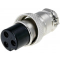 ; Plug; microphone; female; PIN: 3; for cable; straight; 