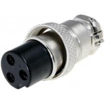 ; Plug; microphone; female; PIN: 3; for cable; straight; 