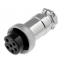 ; Plug; microphone; female; PIN: 6; for cable; straight; 