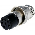 ; Plug; microphone; female; PIN: 7; for cable; straight; 