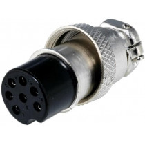 ; Plug; microphone; female; PIN: 7; for cable; straight; 