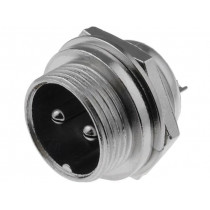 ; Socket; microphone; male; PIN: 2; for panel mounting; 