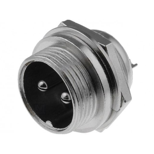 ; Socket; microphone; male; PIN: 2; for panel mounting; 