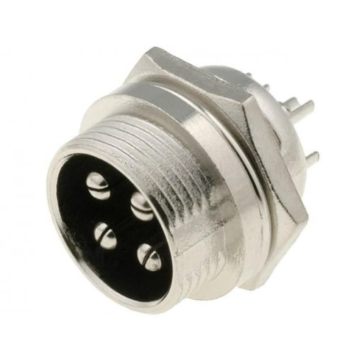 ; Socket; microphone; male; PIN: 4; for panel mounting; 