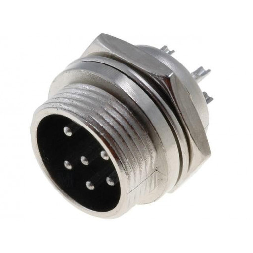 ; Socket; microphone; male; PIN: 6; for panel mounting; 