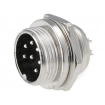 ; Socket; microphone; male; PIN: 7; for panel mounting; 