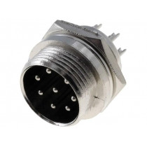 ; Socket; microphone; male; PIN: 8; for panel mounting; 