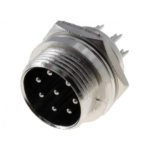 ; Socket; microphone; male; PIN: 8; for panel mounting; 