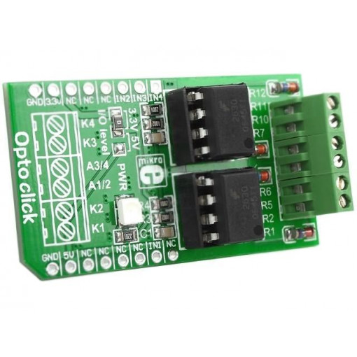 OPTO CLICK; Click board; optocouplers; GPIO; VO2630; mikroBUS connector; MIKROELEKTRONIKA