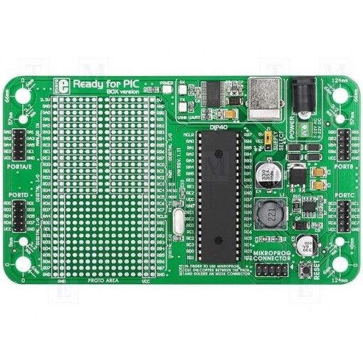 READY FOR PIC (DIP28); Dev.kit: Microchip PIC; Family: PIC18; prototyping area; MIKROELEKTRONIKA READY FOR PIC (DIP28); Dev.kit: Microchip PIC; Family: PIC18; prototyping area; MIKROELEKTRONIKA